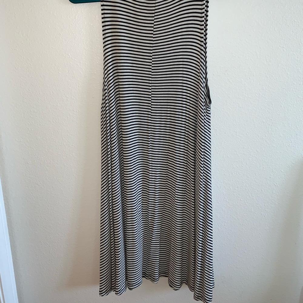 Black and white striped dress
